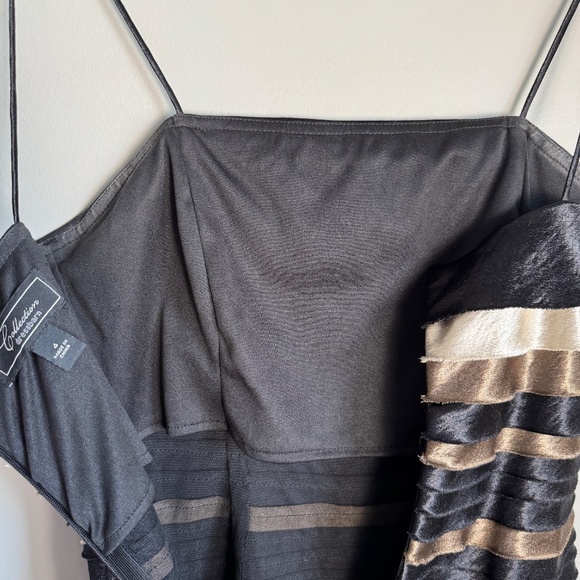 Collection Dressbarn Sleeveless Knee Length Dress 4 Metallic Pleated Grad Prom - Picture 6 of 16